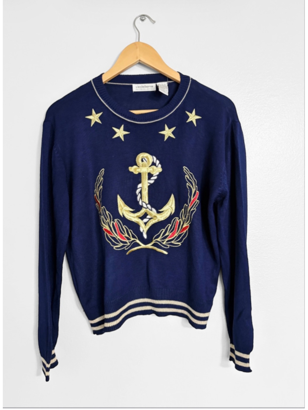 Liz Claiborne Vintage Nautical Anchor Sweater